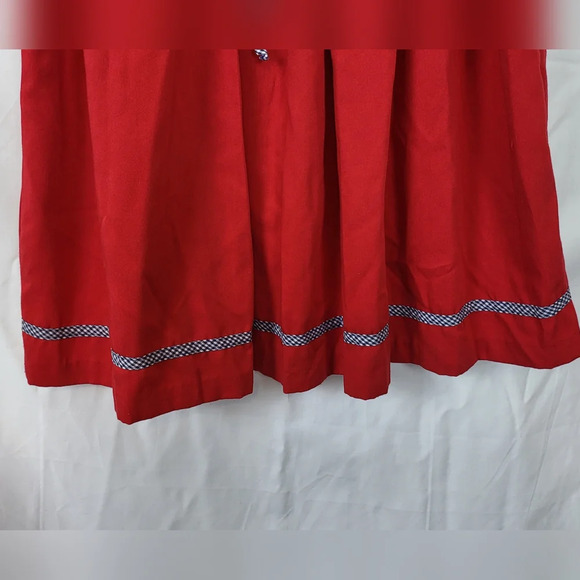 Vintage Bonnie‎ Jean Union Made Red White Peter Pan Collared Dress Size 7 - Picture 9 of 9